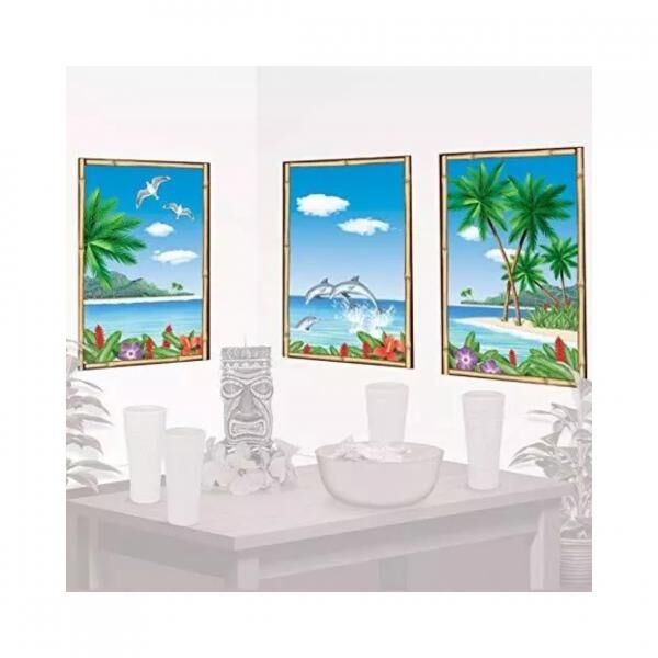 Wanddekoration Triptychon Poster Tropical 85 cm Satz von 3
