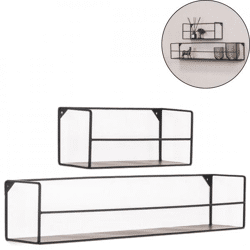 Wandregal schwarz 80 cm 2er Set