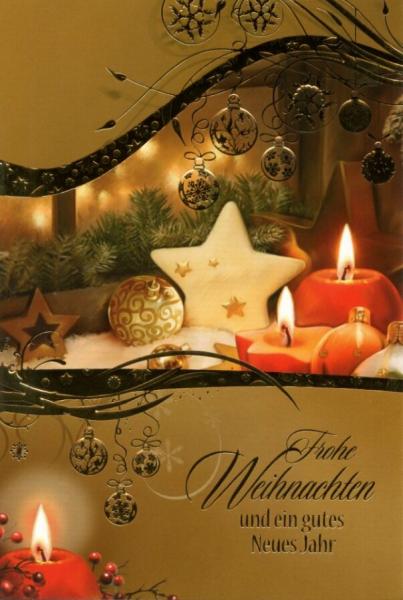 Weihnachtskarten Kerzen - 100 St&uuml;ck - 6 Motive