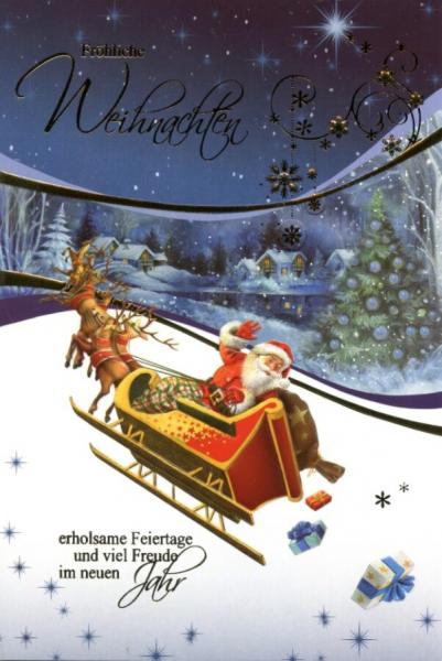 Weihnachtskarten Weihnachtsmann - 100 St&uuml;ck - 6 Motive