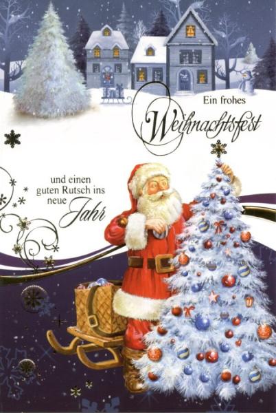 Weihnachtskarten Weihnachtsmann - 100 St&uuml;ck - 6 Motive