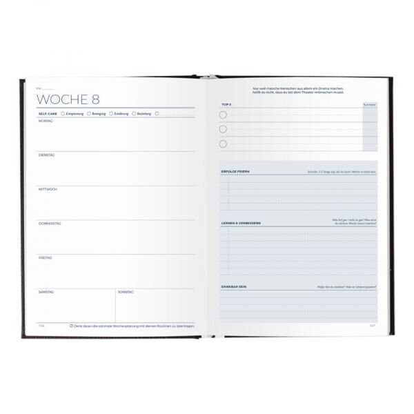 250 Stk - Undatierter Tagesplaner / Erfolgsjournal A5 – Hardcover - 272 Seiten – Neuware