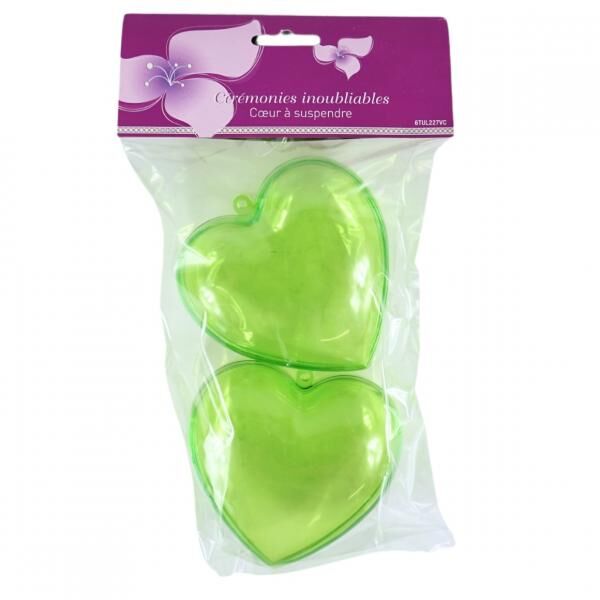 Anhänger Herz grün 10 cm 2 Stk.