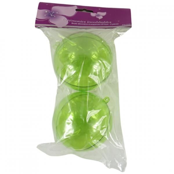Anhänger Kugel grün 10 cm 2er Set