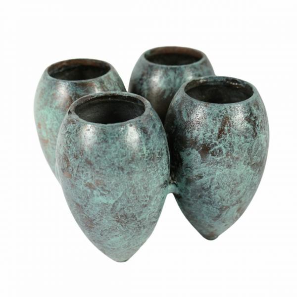 Dekokerze Vase Türkis 13 cm