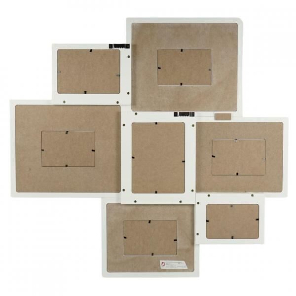 Fotorahmen Collage 7 Fotos weiß 79 cm