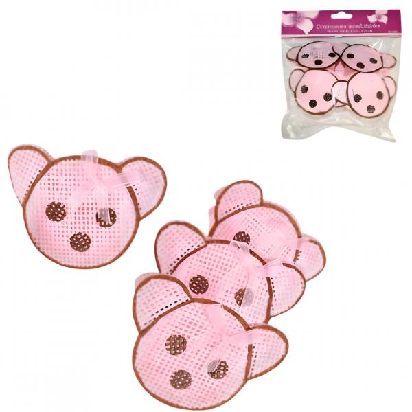 Geschenkpackung Bär rosa 9 cm 4er Set