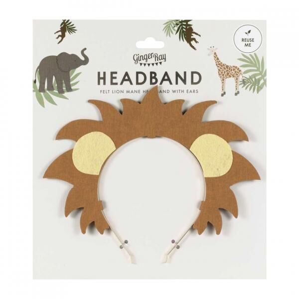 Ginger Ray Haarband Lion Kinder Filz braun Einheitsgröße