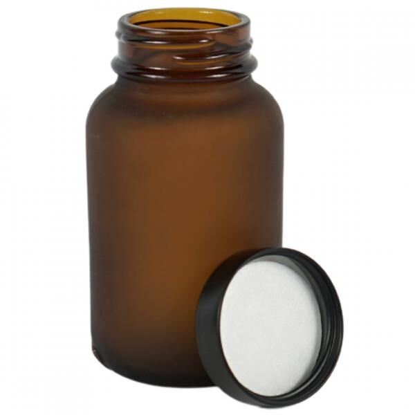 Glasflasche mit Deckel braun 200 ml