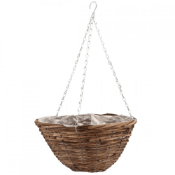 Hangende bloempot Rotan bruin 35 cm