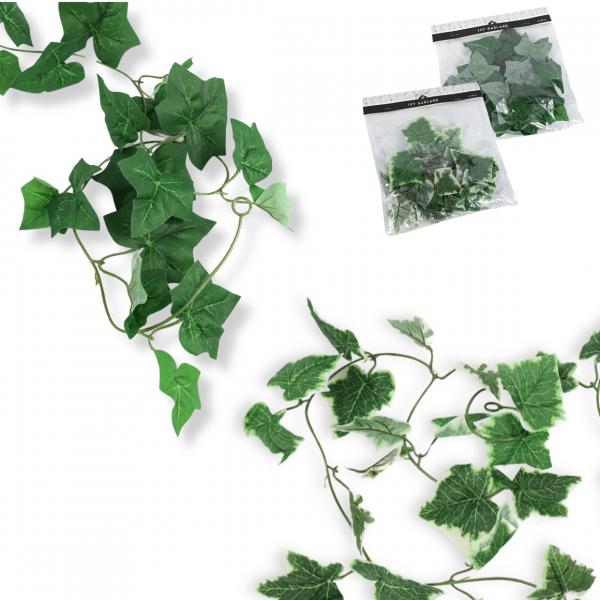 Künstliche Efeugirlande 180 cm 2 Stück sortiert