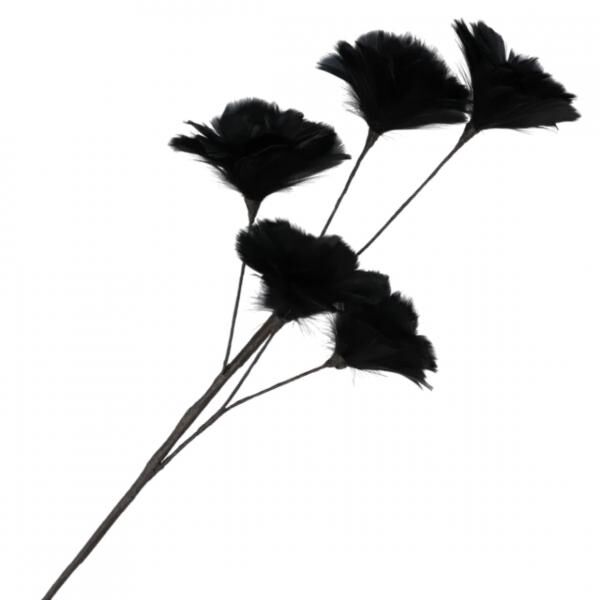 Künstlicher Zweig Federblumen schwarz 85 cm