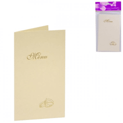 Menükarten Hochzeit Elfenbein 17 cm Satz von 5