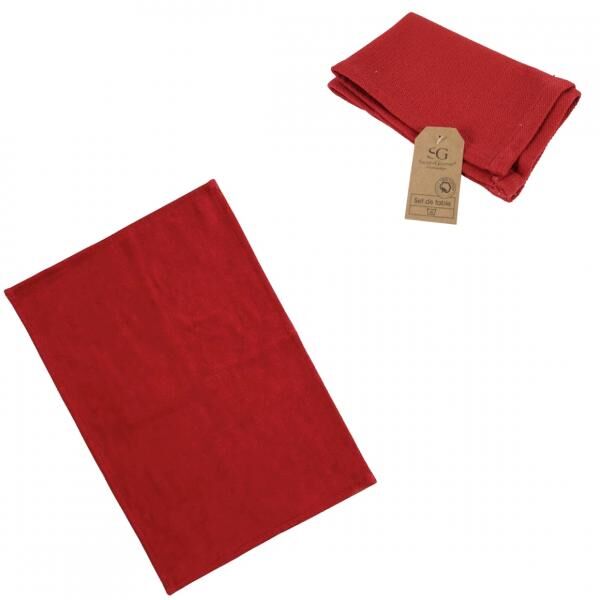 Platzdeckchen Baumwolle rot 45 x 30 cm