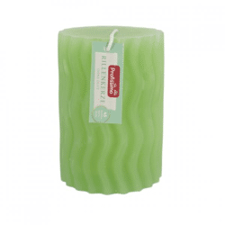 (R) Profissimo blunt candle with grooves green 6.8 x 10 cm