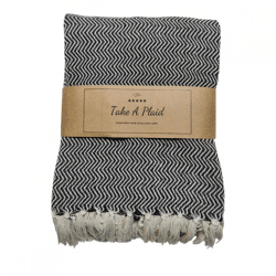 Take a Plaid 14 recycled cotton black 130 x 180 cm