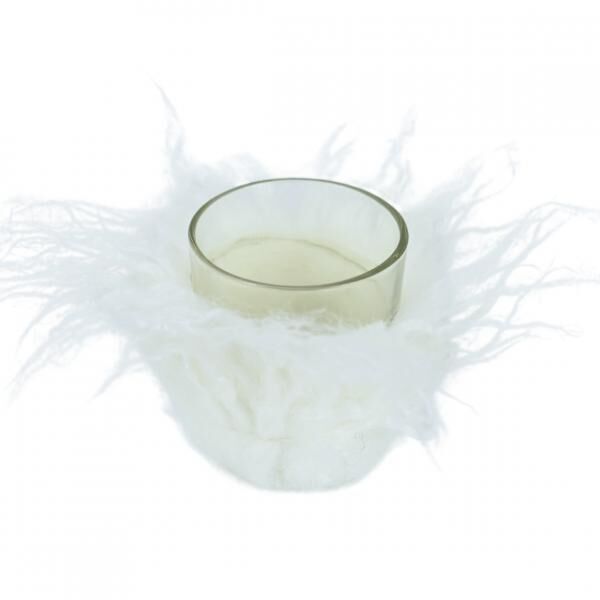 Teelichthalter Wolle 8 cm 2 Stück sortiert