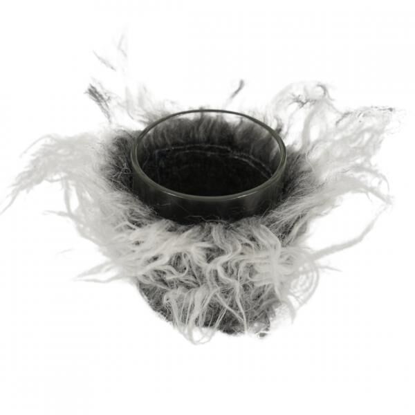 Teelichthalter Wolle 8 cm 2 Stück sortiert