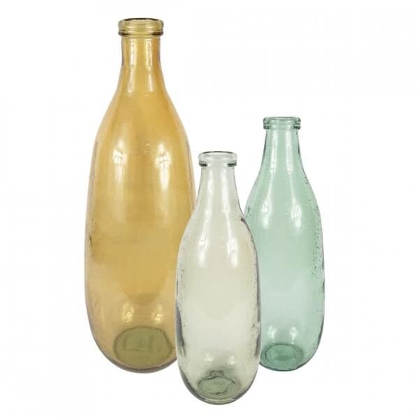 Vase Greensboro recyceltes Glas hellgrün 40 cm