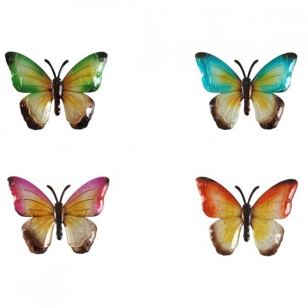 Wandanhänger Schmetterling Susanne Metall 29 cm 4 Stück sortiert