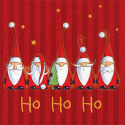 20 Servietten / Napins 33 x 33 cm - Santas singing Ho Ho Ho - Christmas