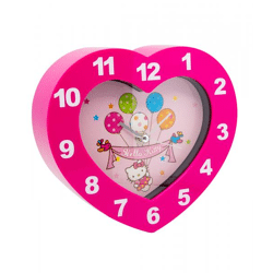 Hello Kitty - heart-shaped wall clock