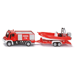 SIKU 1636 - Unimog Feuerwehr mit Boot - Modellauto