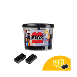 Simba 104118895 - Blox 40 black 8-piece building blocks in a tin (Androni)