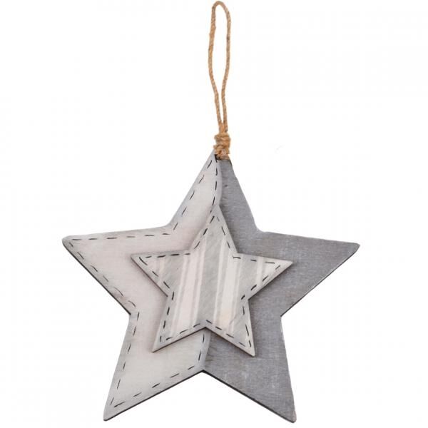 Anhänger Star grau 19 cm