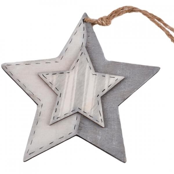 Anhänger Star grau 19 cm