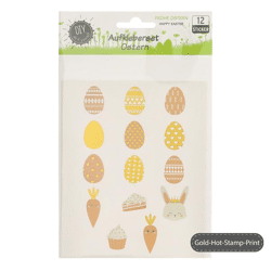 Aufkleber Set Ostern, Gold, 12teilig