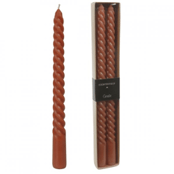 Countryfield Tischkerzen Twirly braun 2 x 30 cm 2er Set