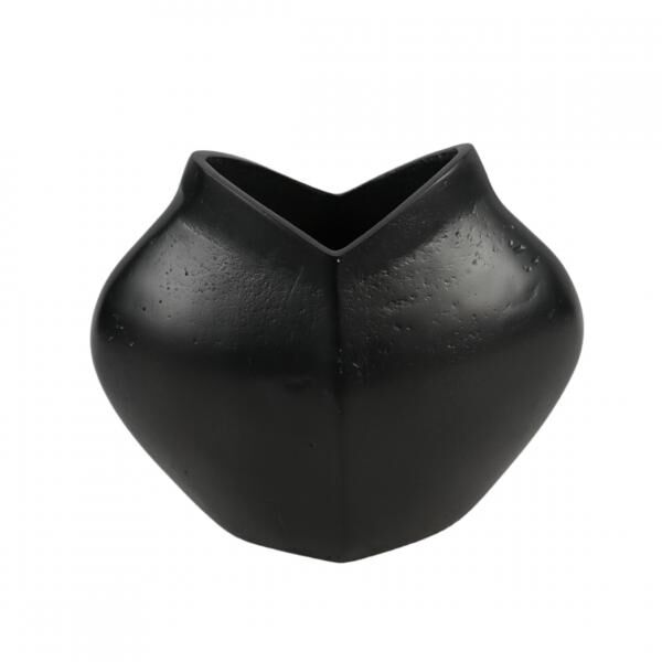 Dekokerze Vase Torso Metall schwarz 21 cm