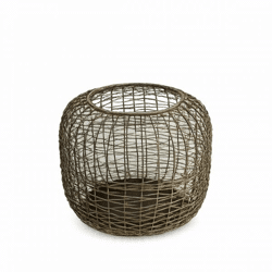 Dekokerze Windlicht Draht gold 15 cm