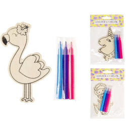 Color your own wooden figure DIY 11 cm 3 assorted