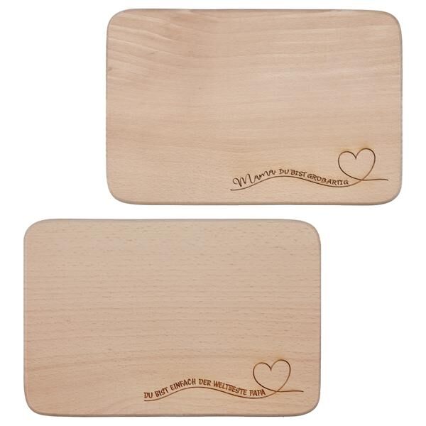 Fr&uuml;hst&uuml;cksbrettchen Mama+Papa, 2/s