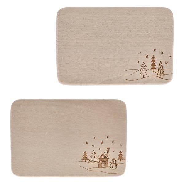 Fr&uuml;hst&uuml;cksbrettchen Winterlandschaft, 2/s