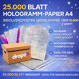Großer Bastelpapier-Posten aus Insolvenz – ca. 25.000 Blatt holografisches Papier A4