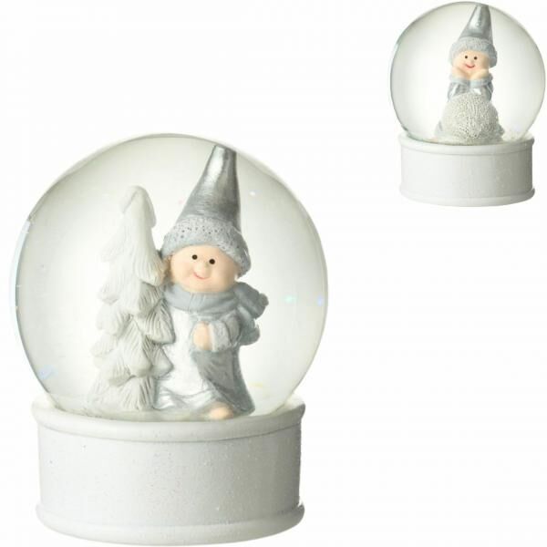 J-Line Schneekugel Engel 12 cm 2 Stück sortiert