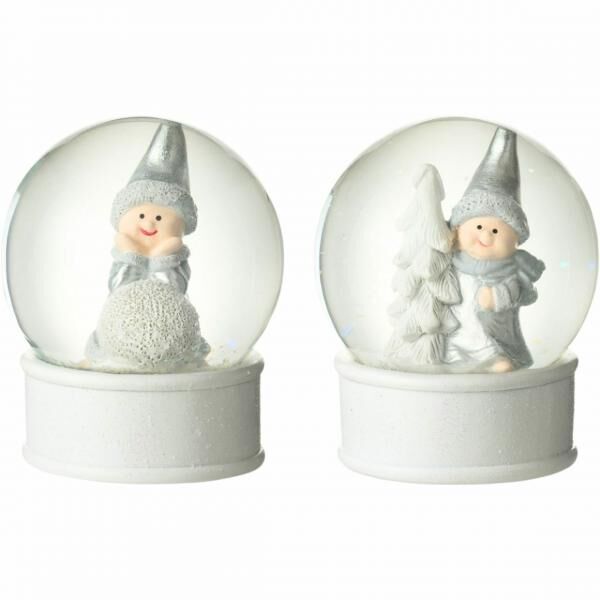J-Line Schneekugel Engel 12 cm 2 Stück sortiert
