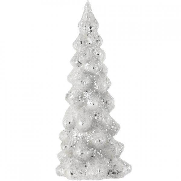 J-Line Weihnachtsbaum Glas Glitter Silber 32 cm