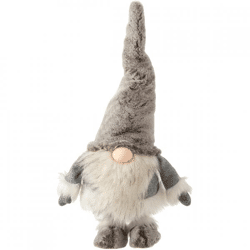 J-Line Santa gnome Wobble white/gray 58 cm