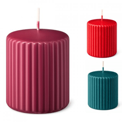 Candle Ribb 6.5 x 7.5 cm 3 assorted