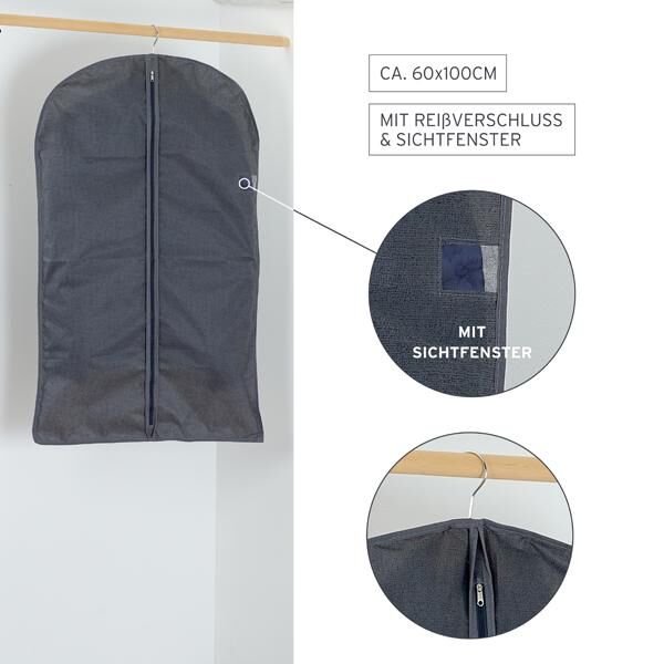 Garment bag, anthracite, approx. 60x100cm