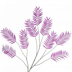 Kunsttak Palm Leaf paars 150 cm