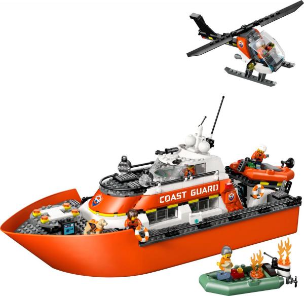 LEGO&reg; City Exploration - Rettungsboot der K&uuml;stenwache mit Hubschrauber (742 Teile)