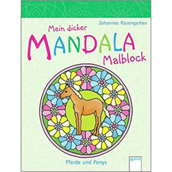 My thick mandala coloring block / Horses and ponies - Book
