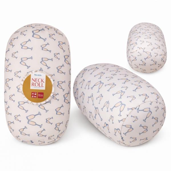 Out of the Blue Nackenkissen Rolle Cheers champagner 15 x 30 cm