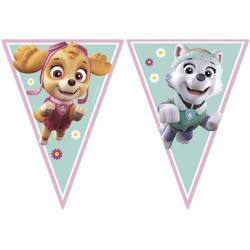 Paw Patrol - Skye & Everest - 1 Flaggenbanner (3-eckig) (9 Flaggen)