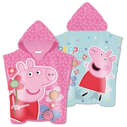 PEPPA PIG - MICROFASER PONCHO MIT KAPUZE - 55X55CM